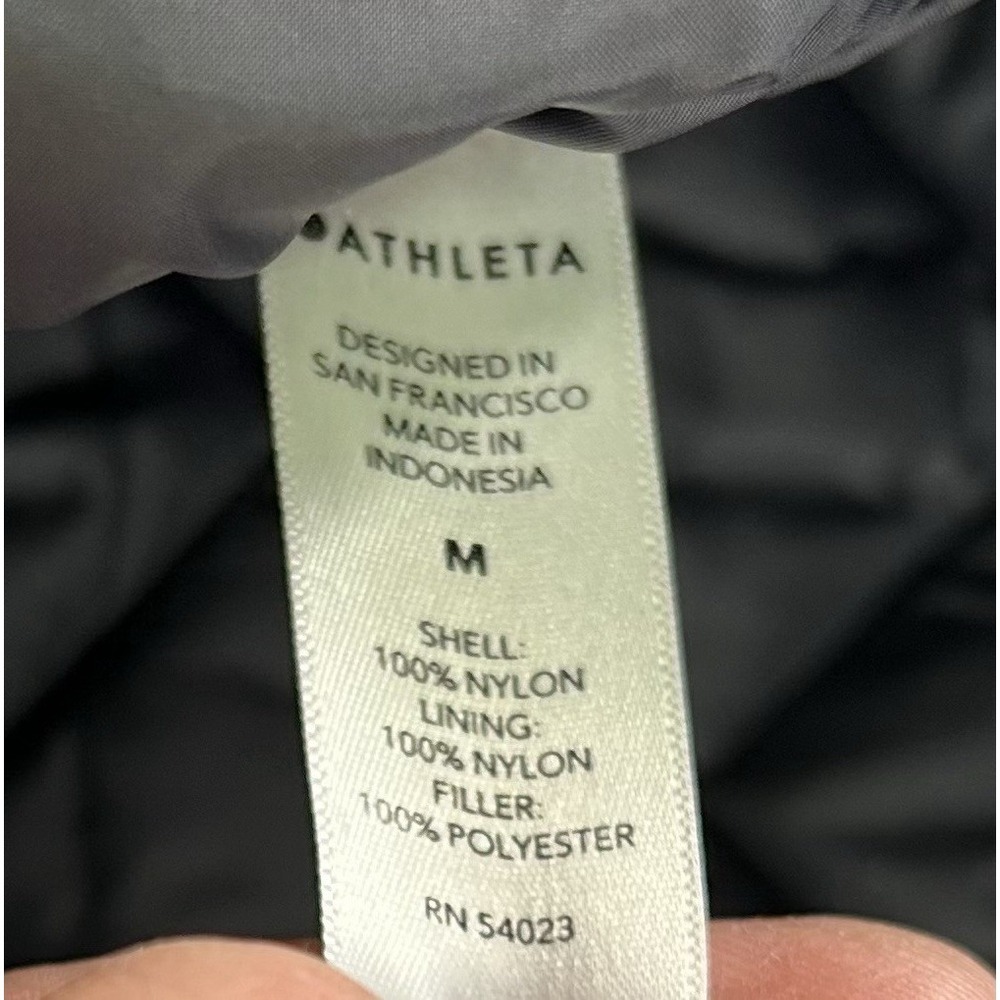 Athleta Whisper Featherless Women's Medium Puffer Vest Full Zip Black Quilted - Picture 7 of 12
